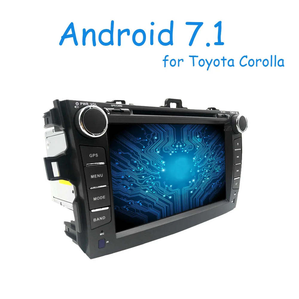2 din Android 7 1 автомобильный dvd плеер gps для Toyota Corolla 2007 2008 2009 2010 2011 в dash 1024*600