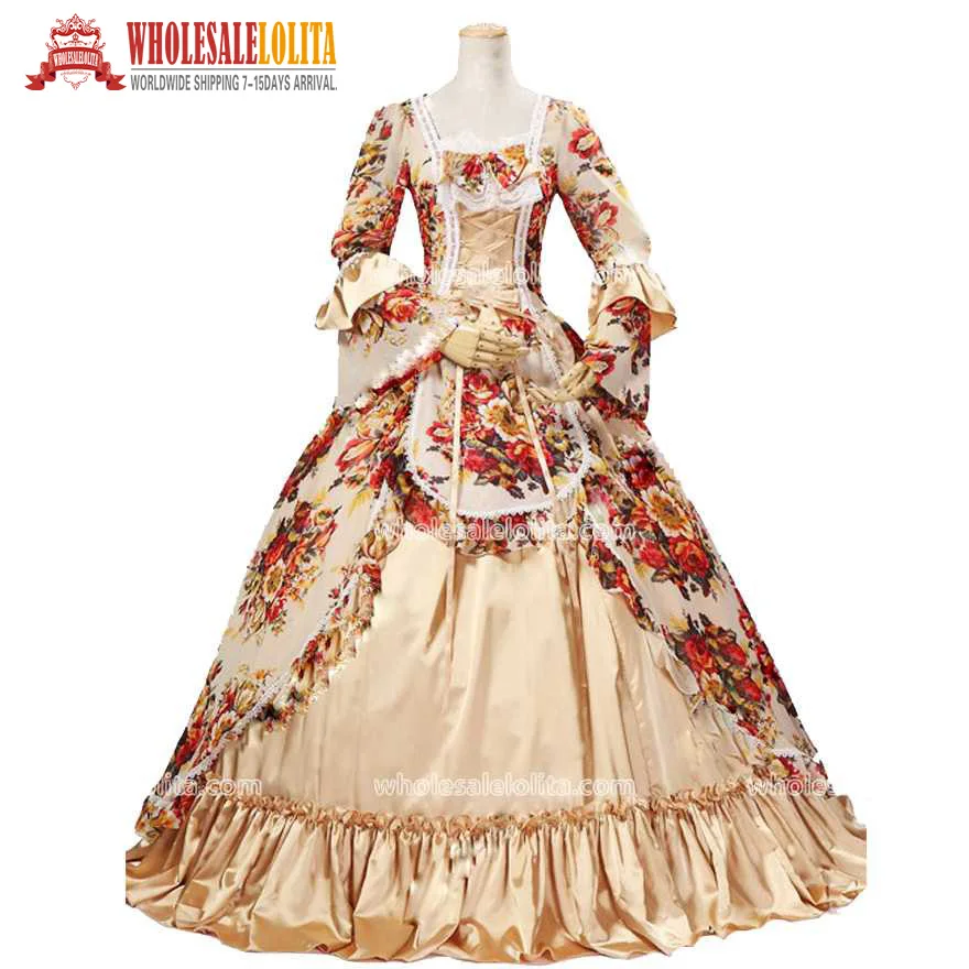 18 го века рококо/грузинская мода Мари платье Антуанетты жаккард Ренессанс