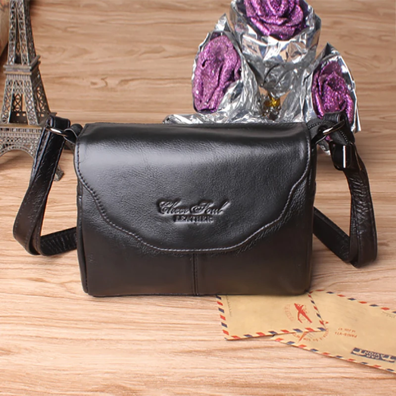 Женская маленькая сумка через плечо из натуральной кожи Повседневная