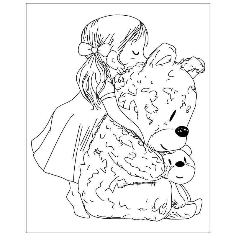 Прозрачный штамп с изображением медвежонка из мультфильма для девочек