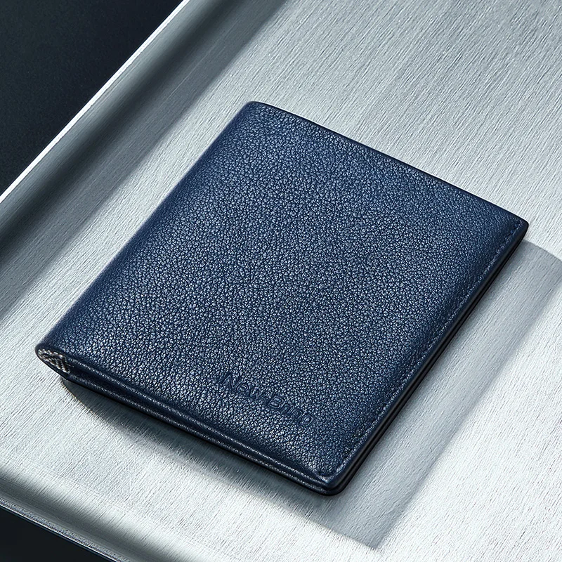 NewBring тонкий кожаный RFID блокирующий кошелек мужской для карт|Мужские кошельки| |