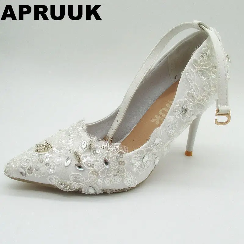 

9CM thin high heels wedding shoes women silver crystal rhinestones bride shoes super high heeled buckles straps wedding shoe