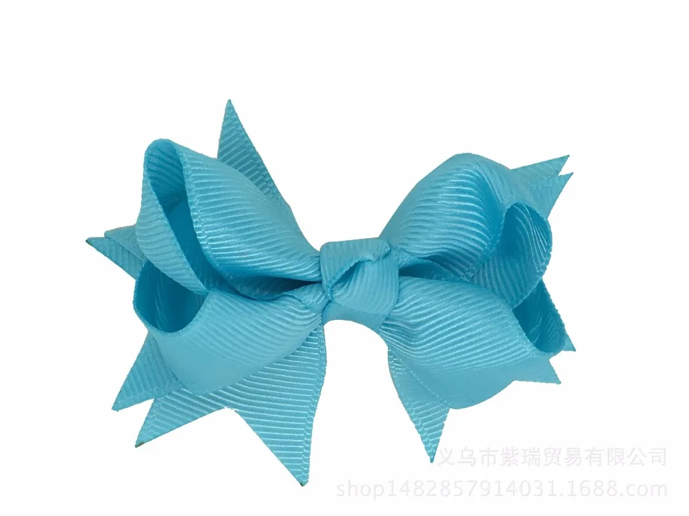 12 шт./лот 3 5 ''пузырь цветок луки Заколки для волос Grosgrain ленты лук зажим