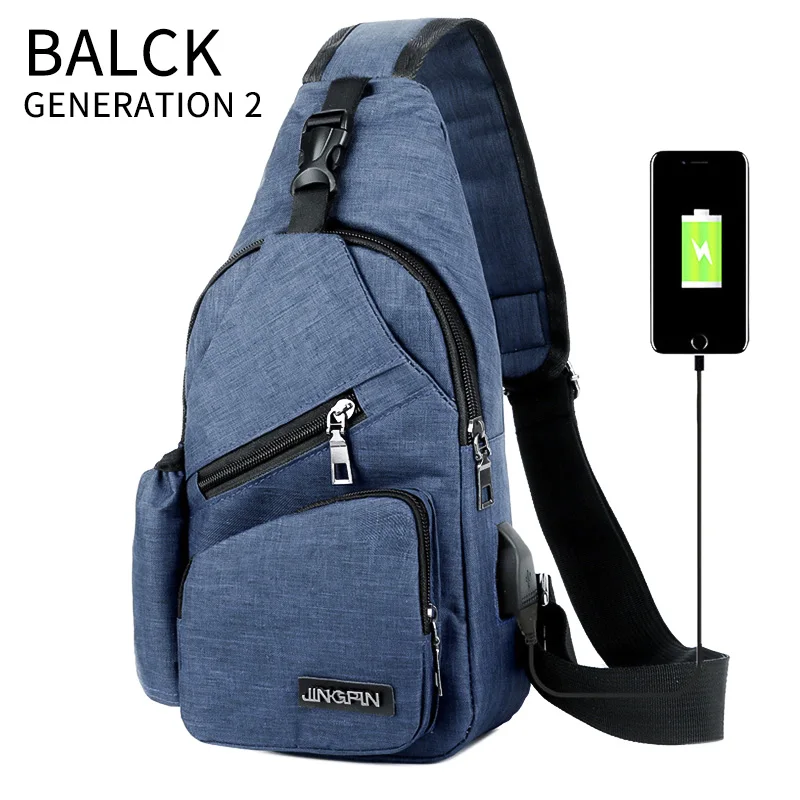 Blue Generation 2 MARKROYAL, спортивные сумки через плечо с usb зарядкой для женщин, сумка мессенджеры, нейлоновые короткие сумки через плечо для путешествий, мужские нагрудные сумки - Цвет: Blue Generation 2
