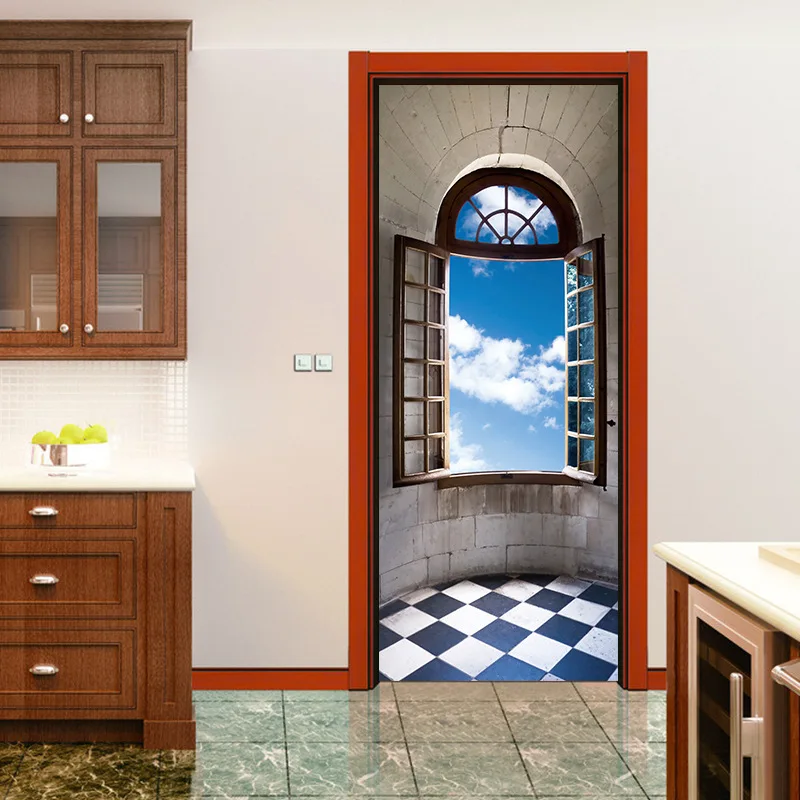 2 шт./компл. Ретро стиль арочные окна настенные двери наклейки сделай сам постер