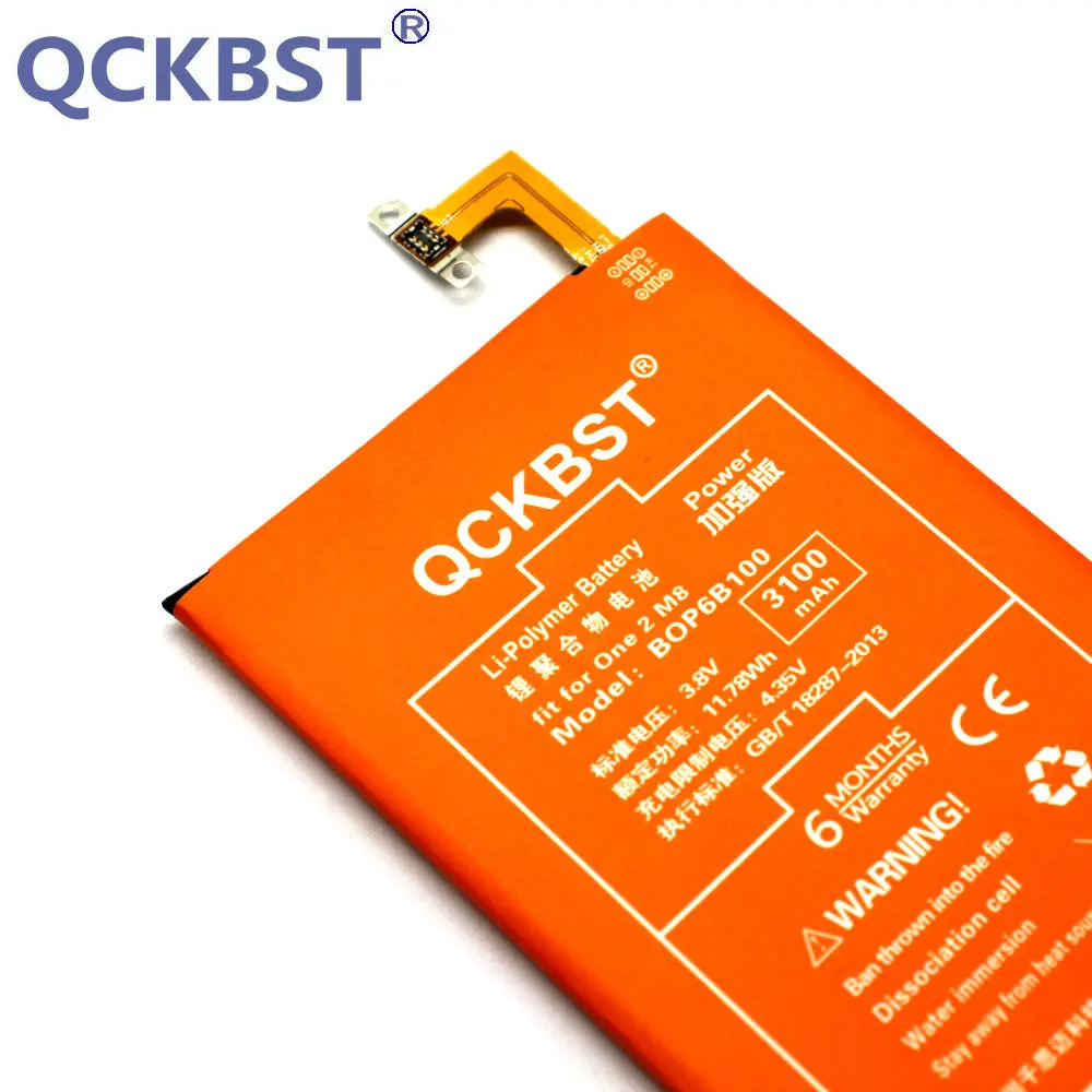 Аккумулятор QCKBST BOP6B100 3100 мАч для HTC One 2 M8 W8 E8 M8T M8W M8D A9 M8x One2 + литий ионные батареи