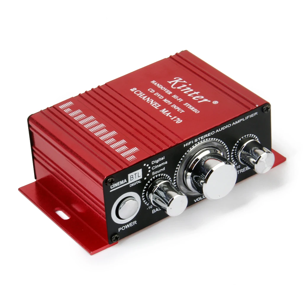 DC12V Mini 2CH MA-170 Hi-Fi стерео автомобильный усилитель мощности CD DVD MP3 |
