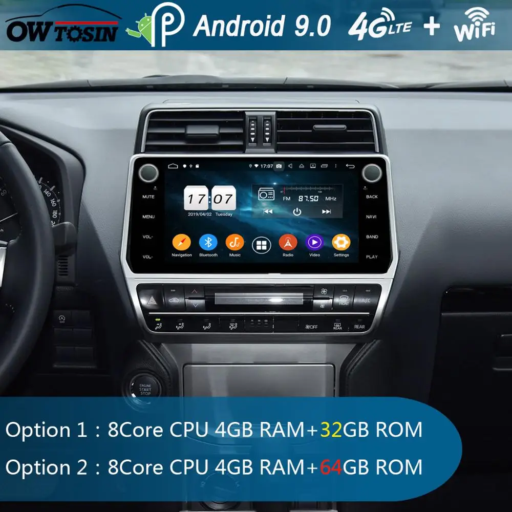 10 1 &quotIPS Android 9 0 Octa Core 4G RAM + 64G ROM Автомобильный DVD Радио GPS Navi для Toyota Land Cruiser prado 2018 | Отзывы и видеообзор