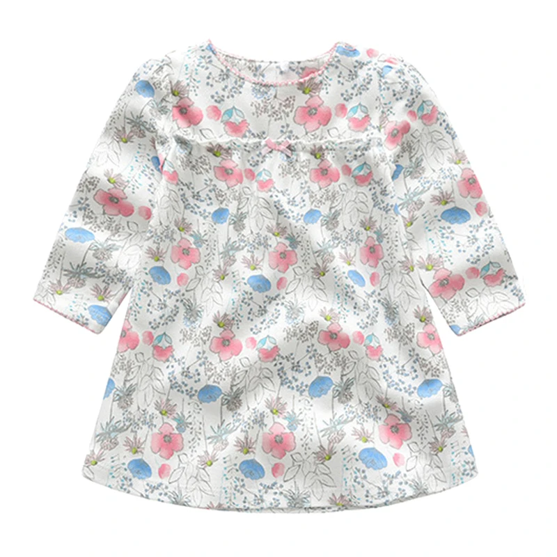 2018 осенняя одежда для младенцев комплект одежды маленьких девочек платья + чулки