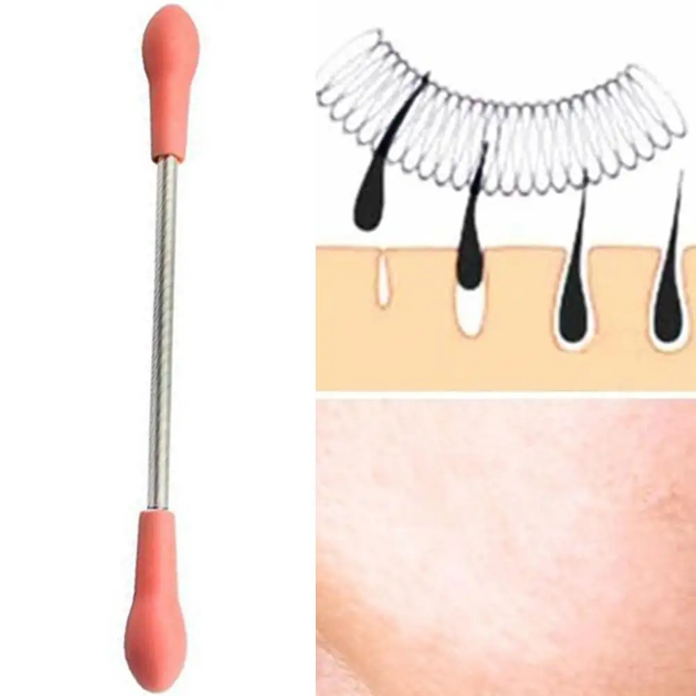 

Portable Stainless Steel Face Hair Remover tool Epilator Spring Stick Threading