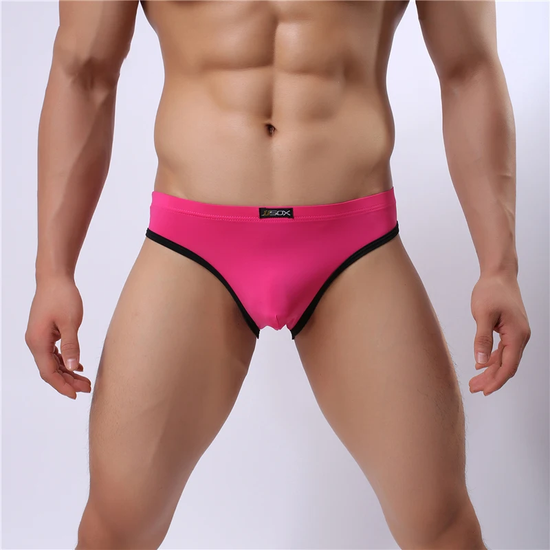 Мужские повседневные нейлоновые трусы AIIOU черные однотонные брифы с открытыми