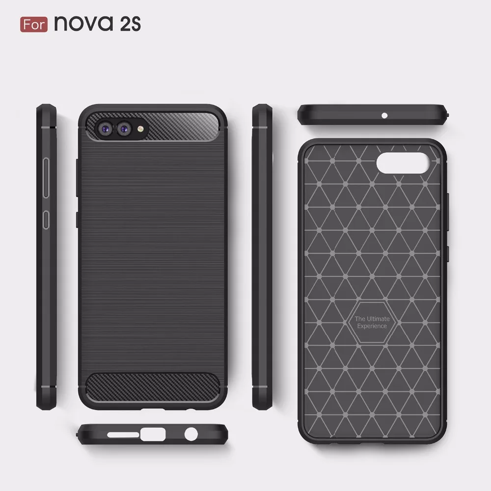 1 шт. мобильного телефона Чехол для Huawei nova2s углерода Волокно противоударный чехол