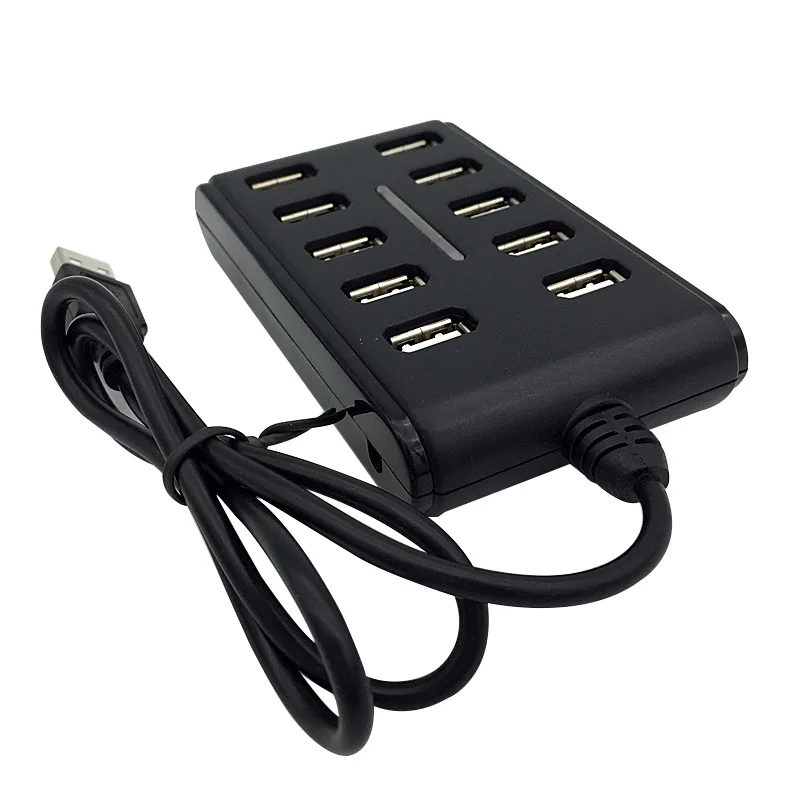 Портативное USB зарядное устройство 2,0 концентратор разветвитель 10 портов USB несколько концентраторов высокая скорость 480 Мбит/с Usb комбо для ноутбука компьютера мобильного телефона GT