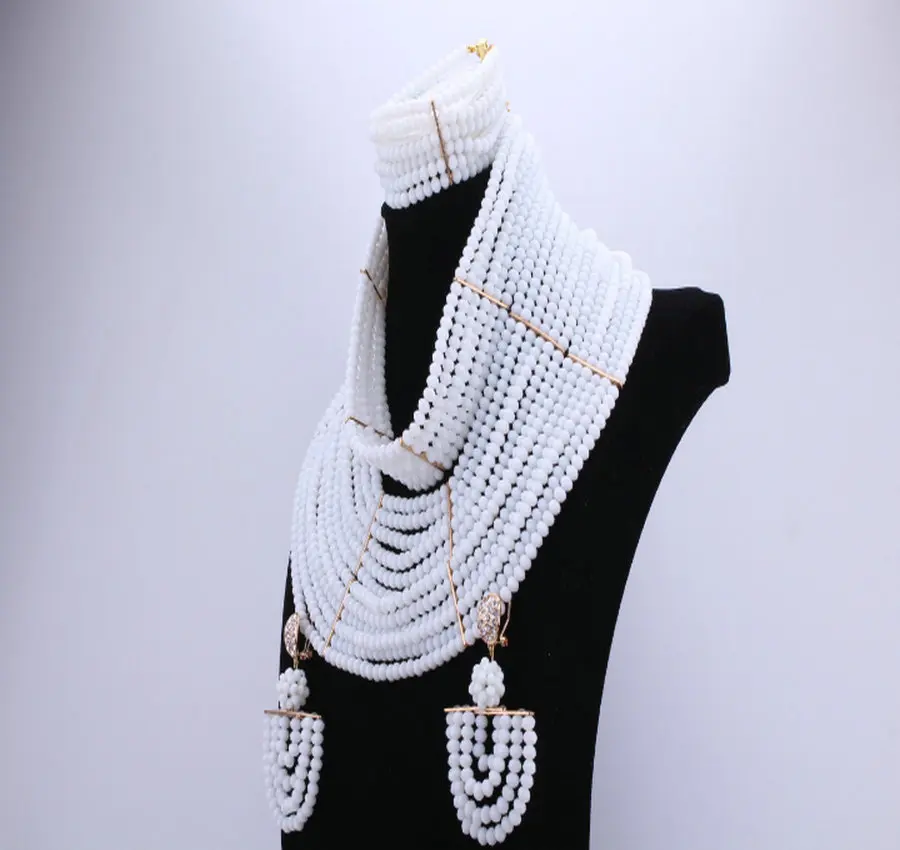 Набор украшений для женщин набор из кристаллов цвета слоновой кости|jewelry sets for