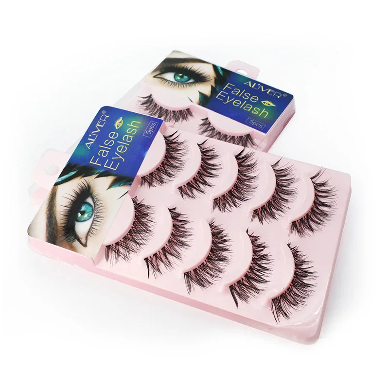 5 пар Набор накладных ресниц натуральные Толстые Накладные ресницы для