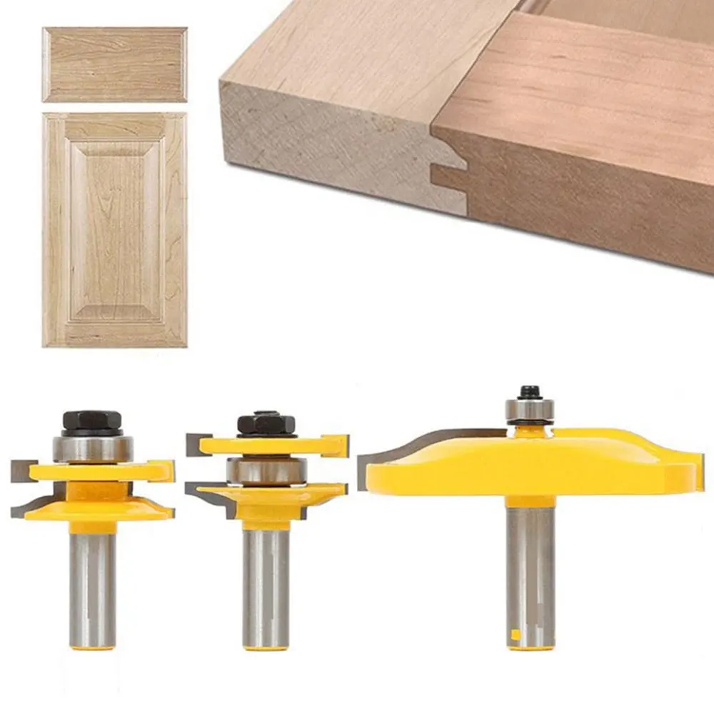 3pcs 1/2 Handle Raised Panel Door Router Bit Milling Cutter Power Hand Tool | Инструменты