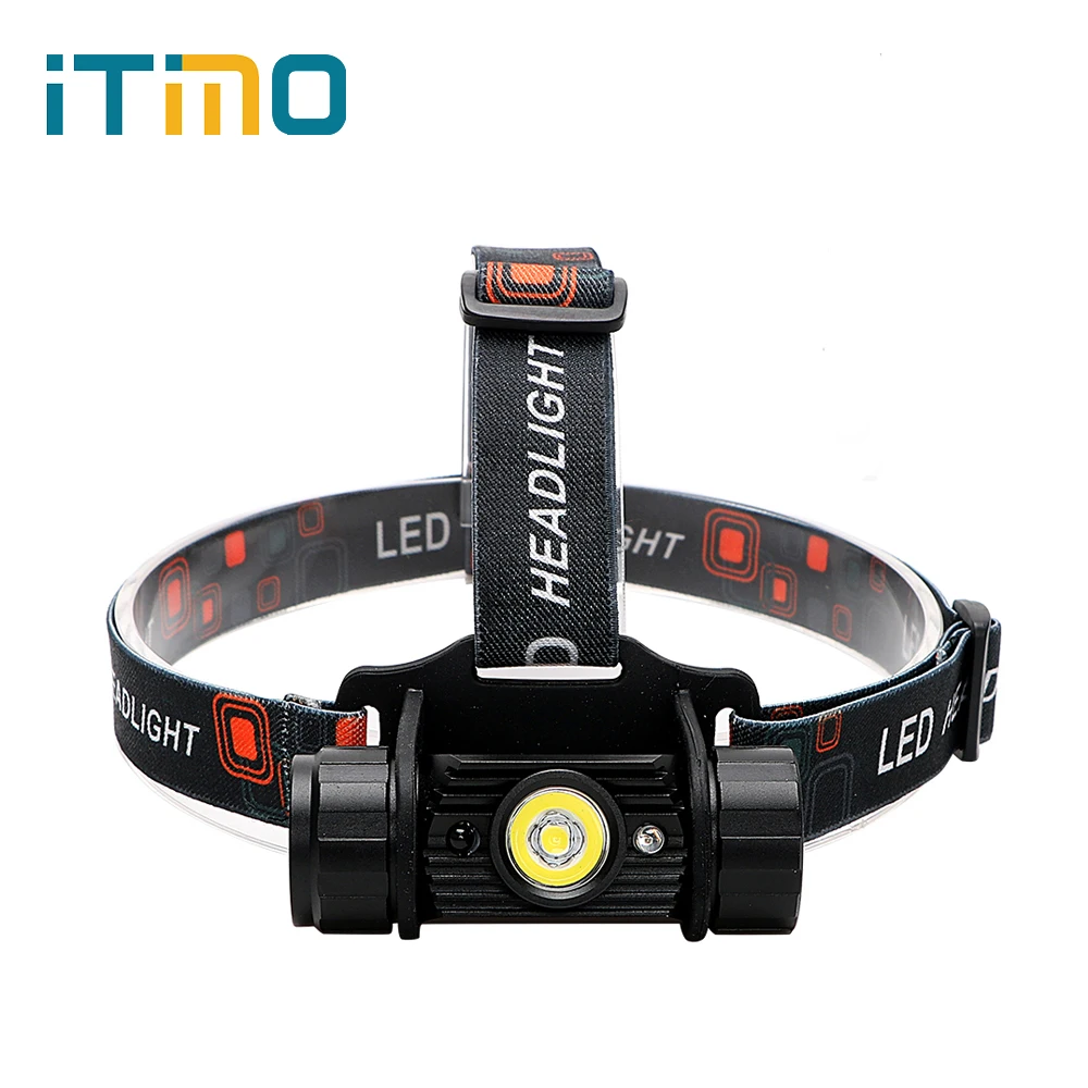 ITimo IR сенсор светодиодный налобный фонарь USB Перезаряжаемый 1 Режим Индукционная