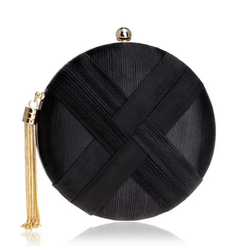 YM1225black GLOIG, Женский вечерний клатч, кошелек, вечерние, на свадьбу, на ужин, маленький кошелек, с кисточками, модная женская сумка на плечо с цепочкой - Цвет: YM1225black