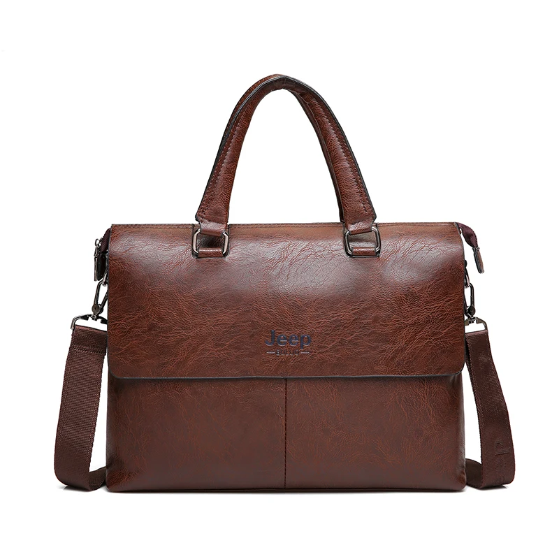 JEEP BULUO, мужской портфель, модные сумки для мужчин, Sacoche Homme Marque, мужская кожаная сумка для документов А4, ts 1", для ноутбука, 6015