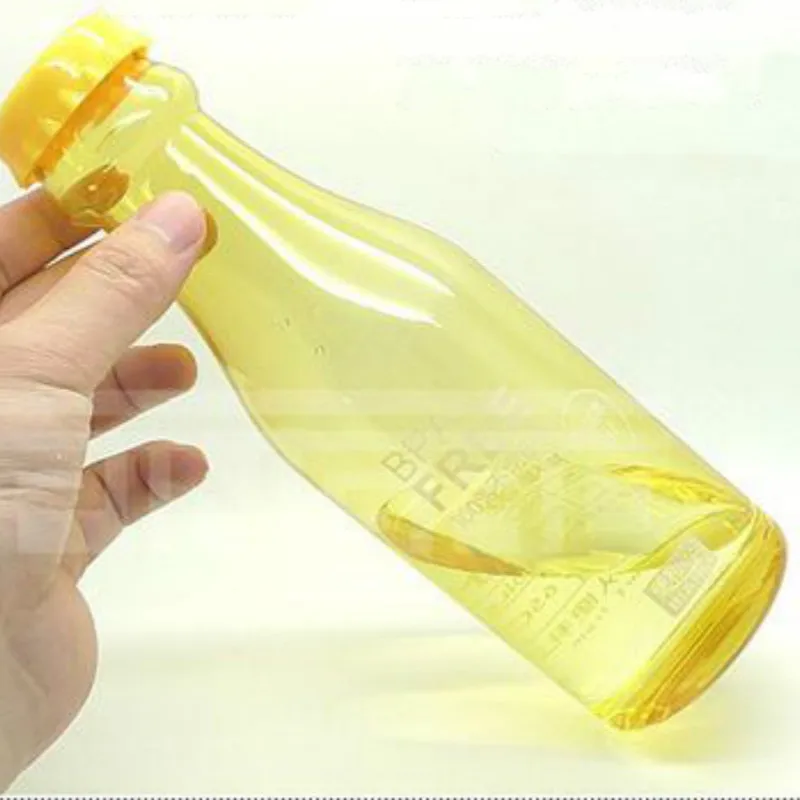 yellow 500ml Анти-осенняя Новинка милая карамельного цвета Осенняя защитная пластиковая бутылка для газировки матовые Запечатанные бутылки креативная летняя портативная чашка для воды 500 мл - Цвет: yellow 500ml