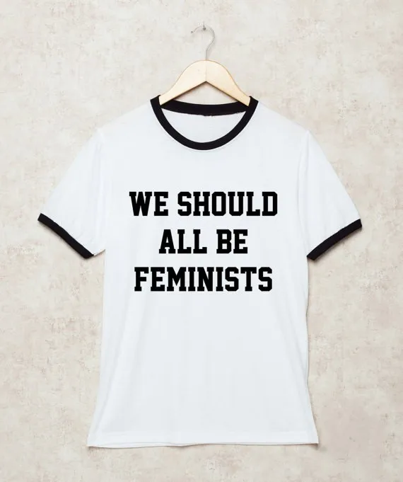 Футболка Мы все должны быть феминистской черная/красная рубашка области женская