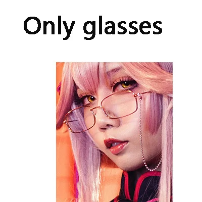 Only glasses FGO Fate Grand Order Tamamo no Mae Koyanskaya Fox Secretary cheongsam платье униформа наряд маскарадные костюмы и парик очки веер - Цвет: Only glasses