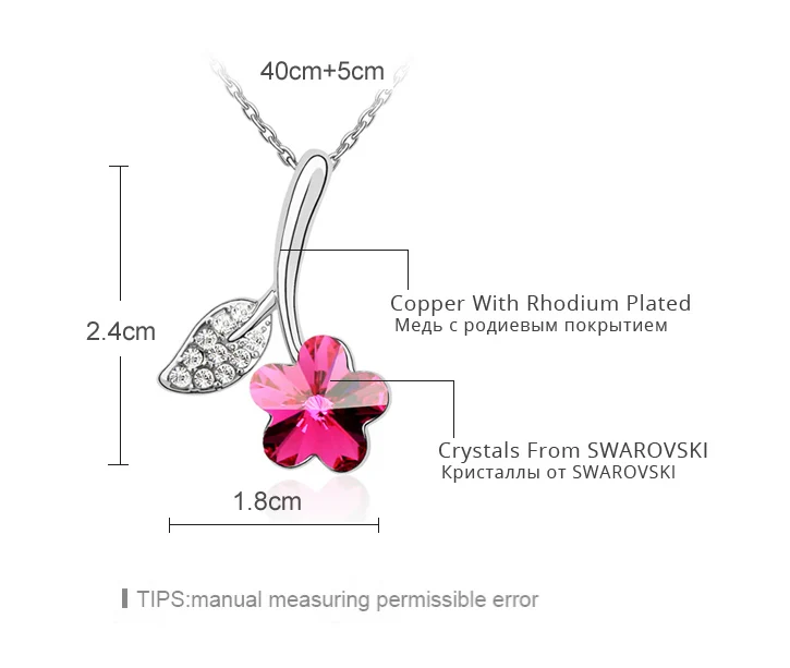 Мода звено цепи настоящие кристаллы от Swarovski кулон ожерелье модного дизайна с