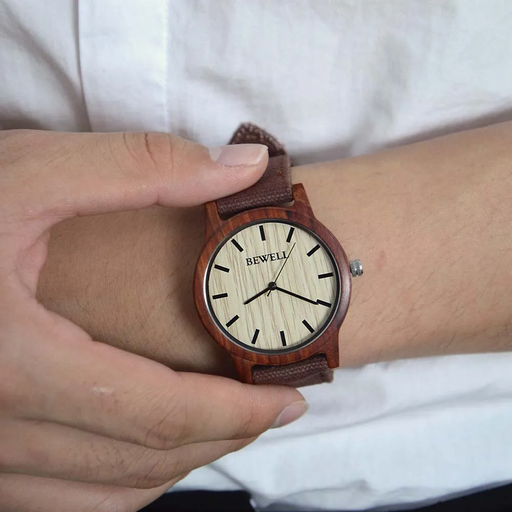 Для мужчин и женщин холст ремешок смотреть BEWELL Элитный бренд водостойкие часы