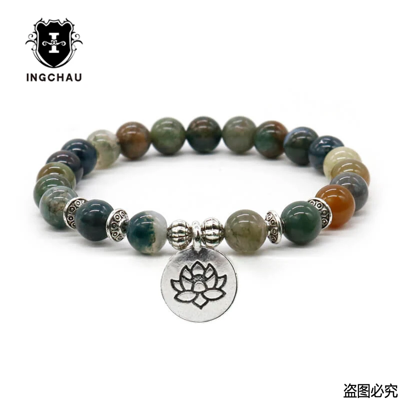 Женский браслет из натурального камня в виде лотоса и амазонита|bracelet buddha|amazonite