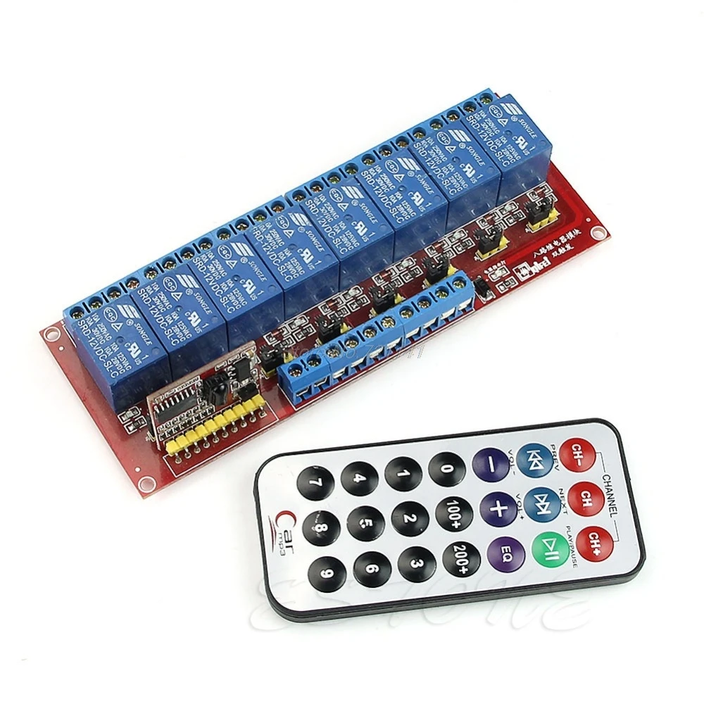 1 PC For Multi-function Infrared Remote Control 8-Channel Relay Module 12V Bidirectional Electronics Stocks Dropship | Электронные