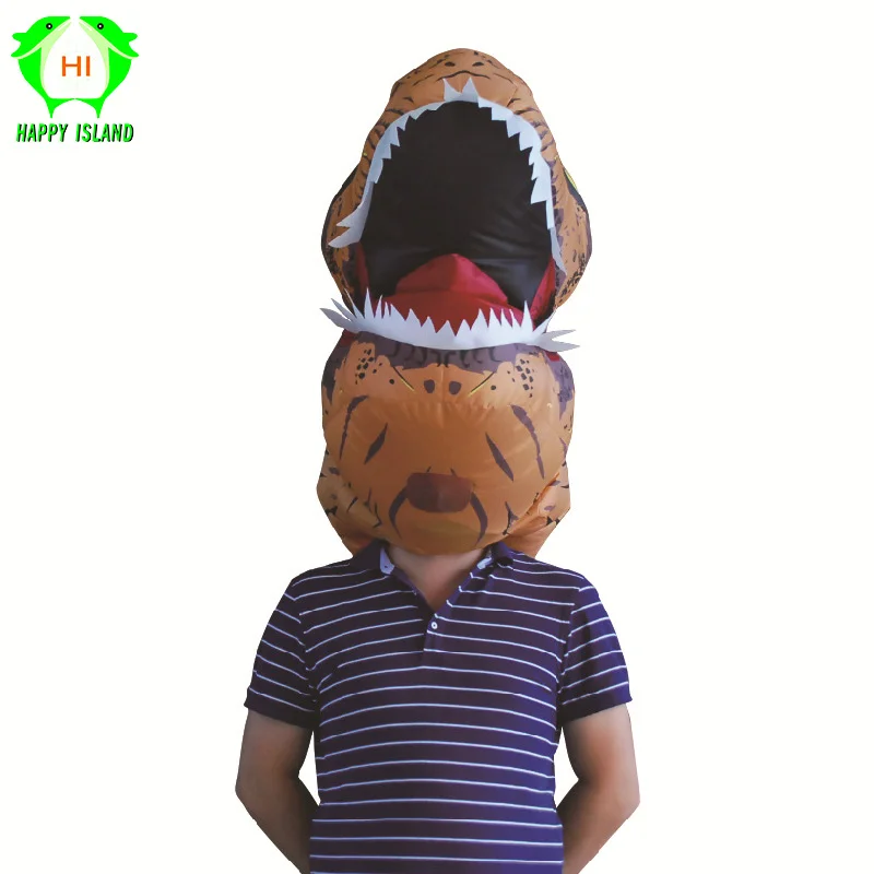 T REX динозавр надувные костюмы с капюшоном для мужчин юрский парк Rex маскарадные