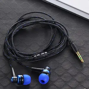 High Quality Wired Earphone Brand New Stereo In-Ear 3.5mm Nylon Weave Cable Earphone Headset With Mi in USA (United States)