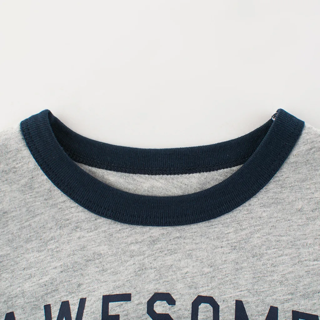 

Summer Toddler Kids Baby Boys Newborn Boy Cartoon Letter Print T Shirt Tops Base Shirt Clothes Tops T-Shirt Blouse HOOLER