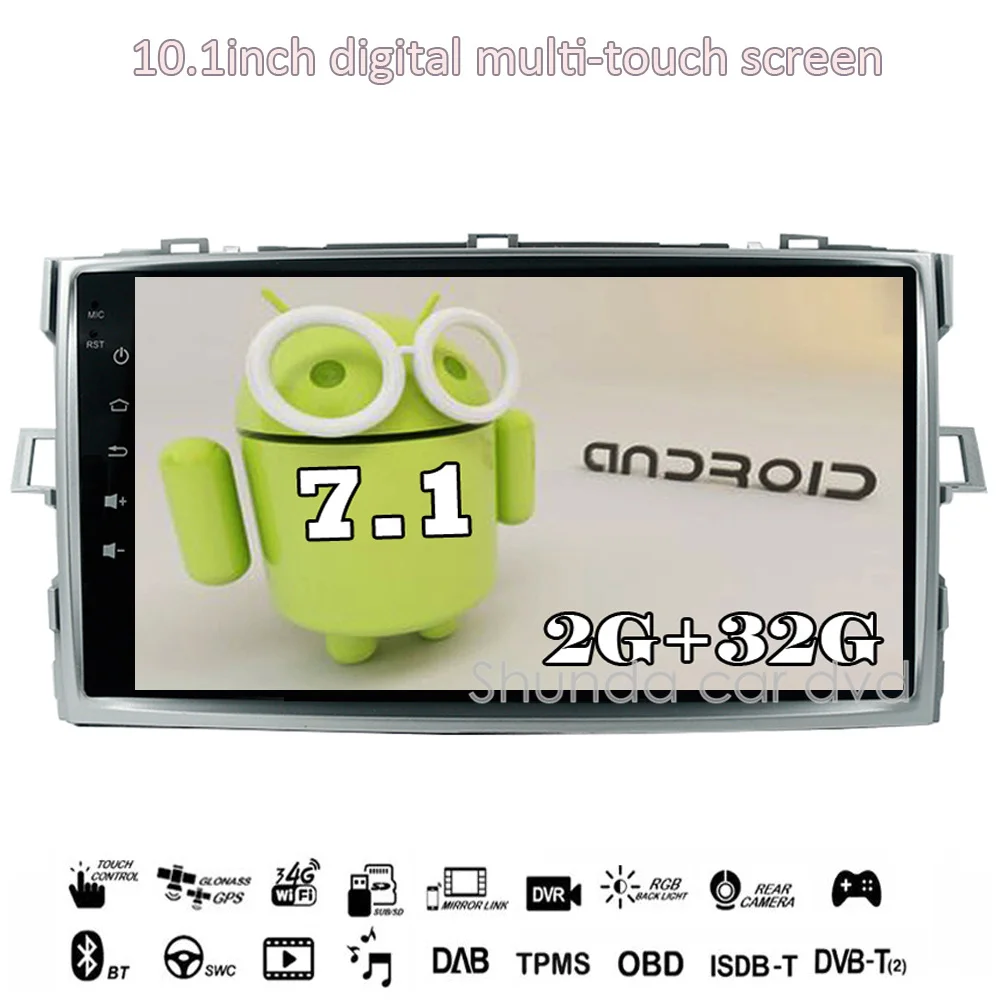 SHUNDA HD 8 inch Android 7 1 T3 для Toyota Verso 2016 dvd плеер с 3g 4G gps WI FI радио навигации RDS BT
