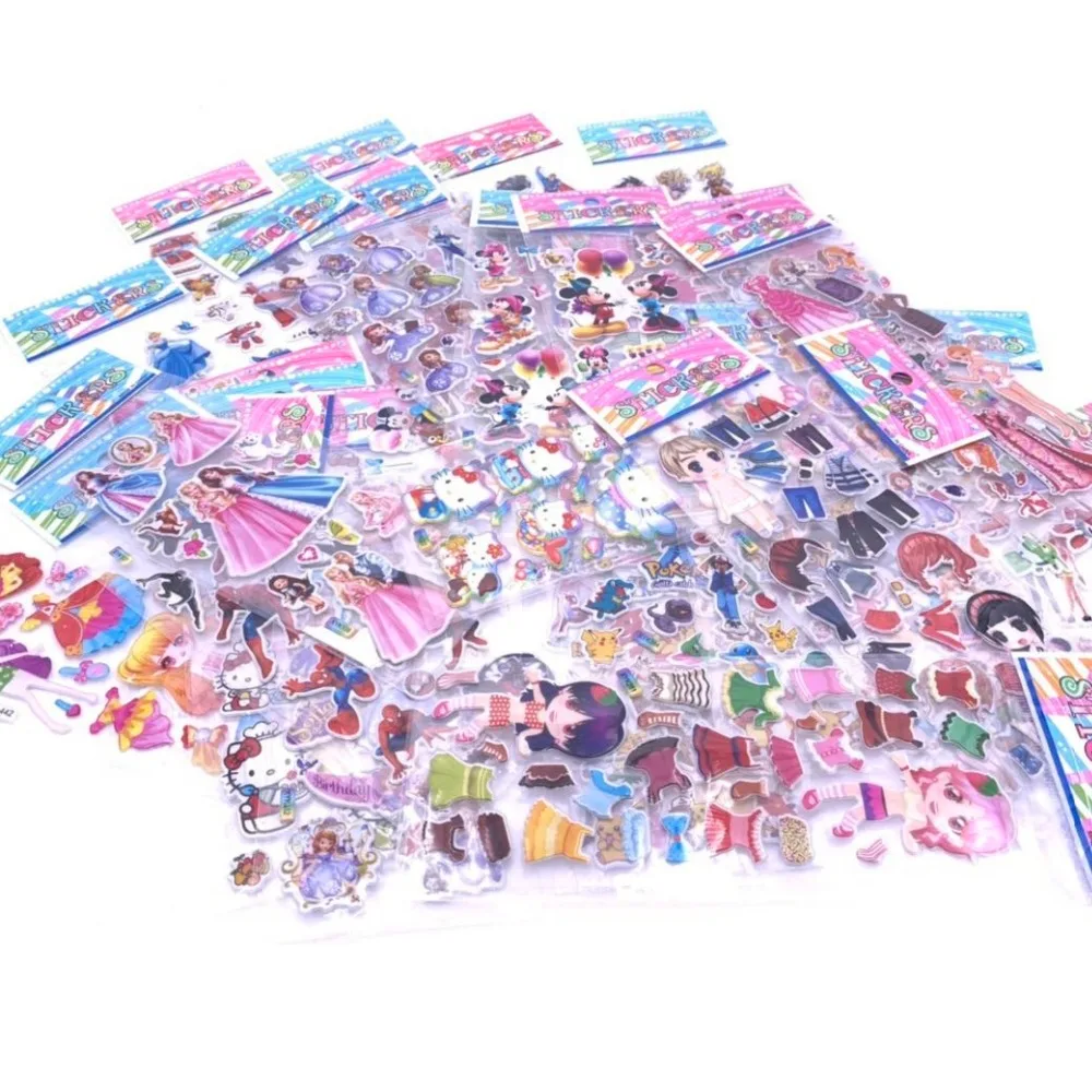 Мультяшные узоры 10 шт./лот модные брендовые Детские игрушки 3D наклейки для детей