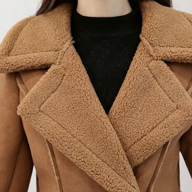 HEE GRAND/зимнее пальто из овчины женские толстые бархатные куртки 2018 осенние