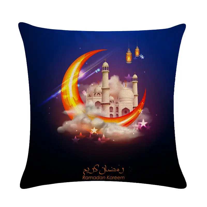 Рамадан Карим украшение Блаженный ИД Мубарак Луна фонарь мечеть хлопок лен