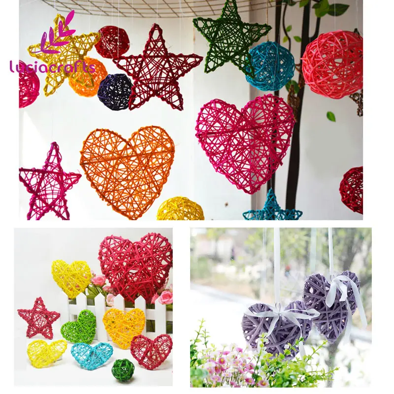 Lucia Crafts 8*9 см сердце Sepak Takraw для рождества, дня рождения, вечеринки, дома, свадебной вечеринки, украшение из ротанга, шар 1 шт M0601