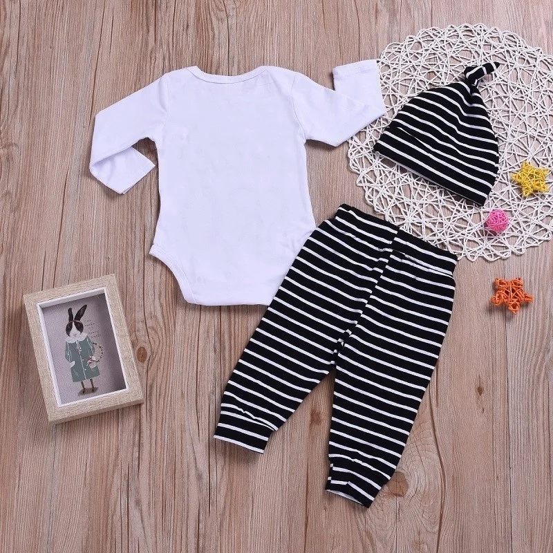 Комплект одежды для новорожденных мальчиков комбинезон с надписью топы + длинные