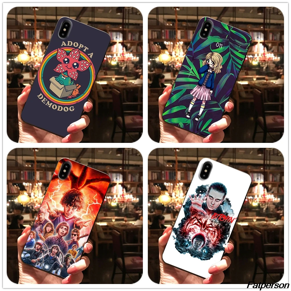 Странные вещи 3 для iPhone XS MAX X XR 5S 6 6s 7 8plus Coque Чехлы Samsung s8 s9 s10plus черный мягкий