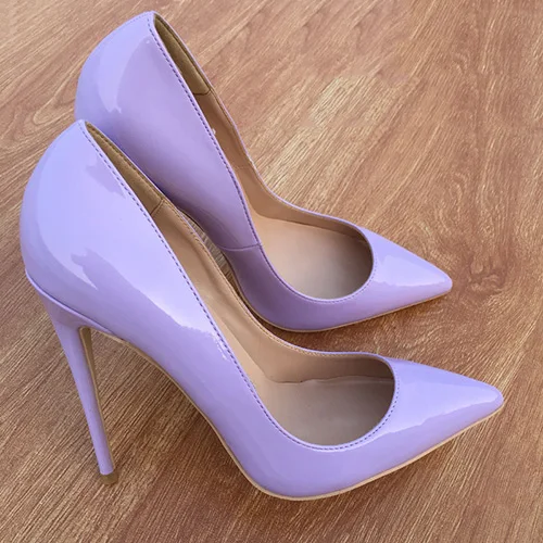 Purple 10cm Heels Veowalk/классические дизайнерские женские туфли с острым носком на высоком каблуке; элегантные женские модные туфли-лодочки без застежки; женские туфли-лодочки на шпильке; Фиолетовый Цвет; светильник - Цвет: Purple 10cm Heels