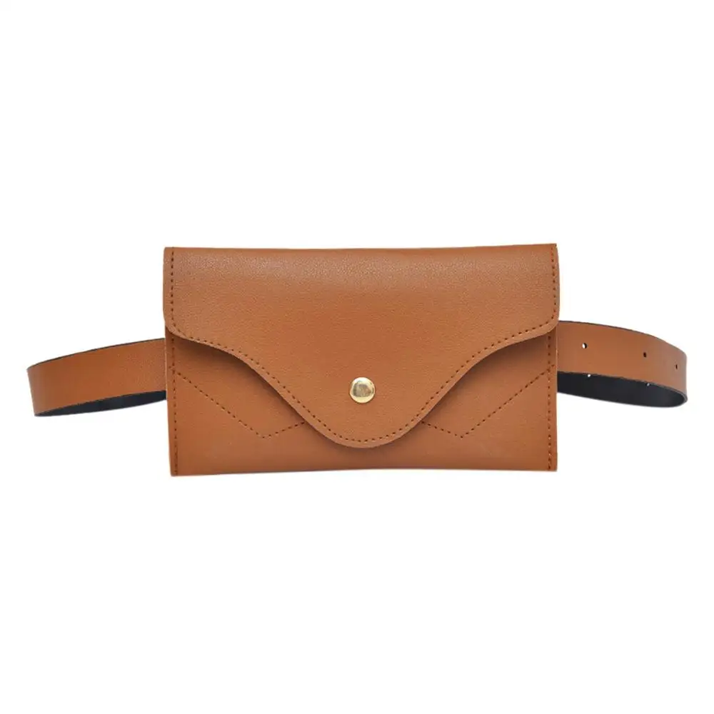 Light Brown Модная женская поясная сумка, качественная сумка из искусственной кожи на ремне, однотонная сумка для женщин, женская винтажная поясная сумка, поясная сумка, кошелек для монет - Цвет: Light Brown