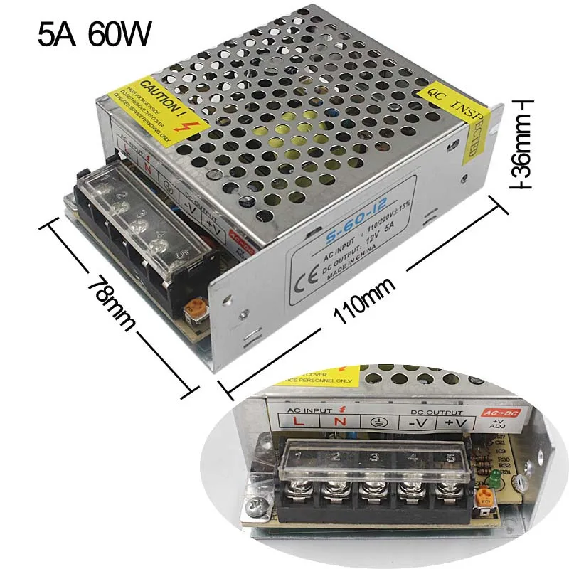 DC12V Питание Светодиодный драйвер Трансформатор 1.25A 2A 3A 5A 6.5A 10A 15A 20A 25A 30A 33A адаптер переключатель для светодиодный полосы лампа светильник