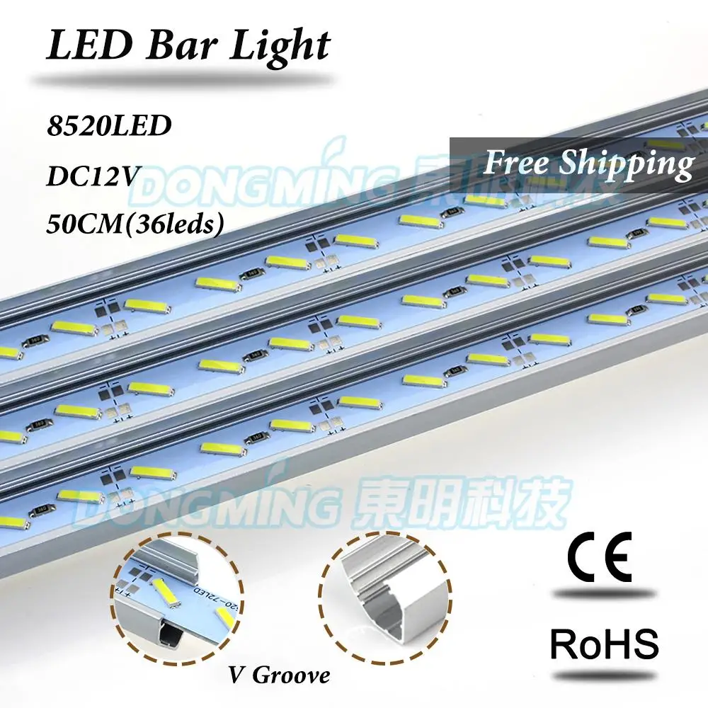 5 шт. Светодиодная лента luces 8520 алюминиевый профиль 50 см 36led 12В Белый/теплый белый