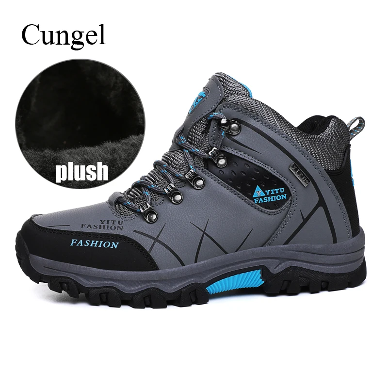 

Cungel Autumn/Winter Sneakers men Outdoor Trekking hiking shoes Warm boots Anti-skid Shock absorption boots climbing shoes