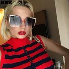 Женские большие квадратные очки-авиаторы HBK, новые модные брендовые дизайнерские солнцезащитные очки со стразами, черные, красные, 2021