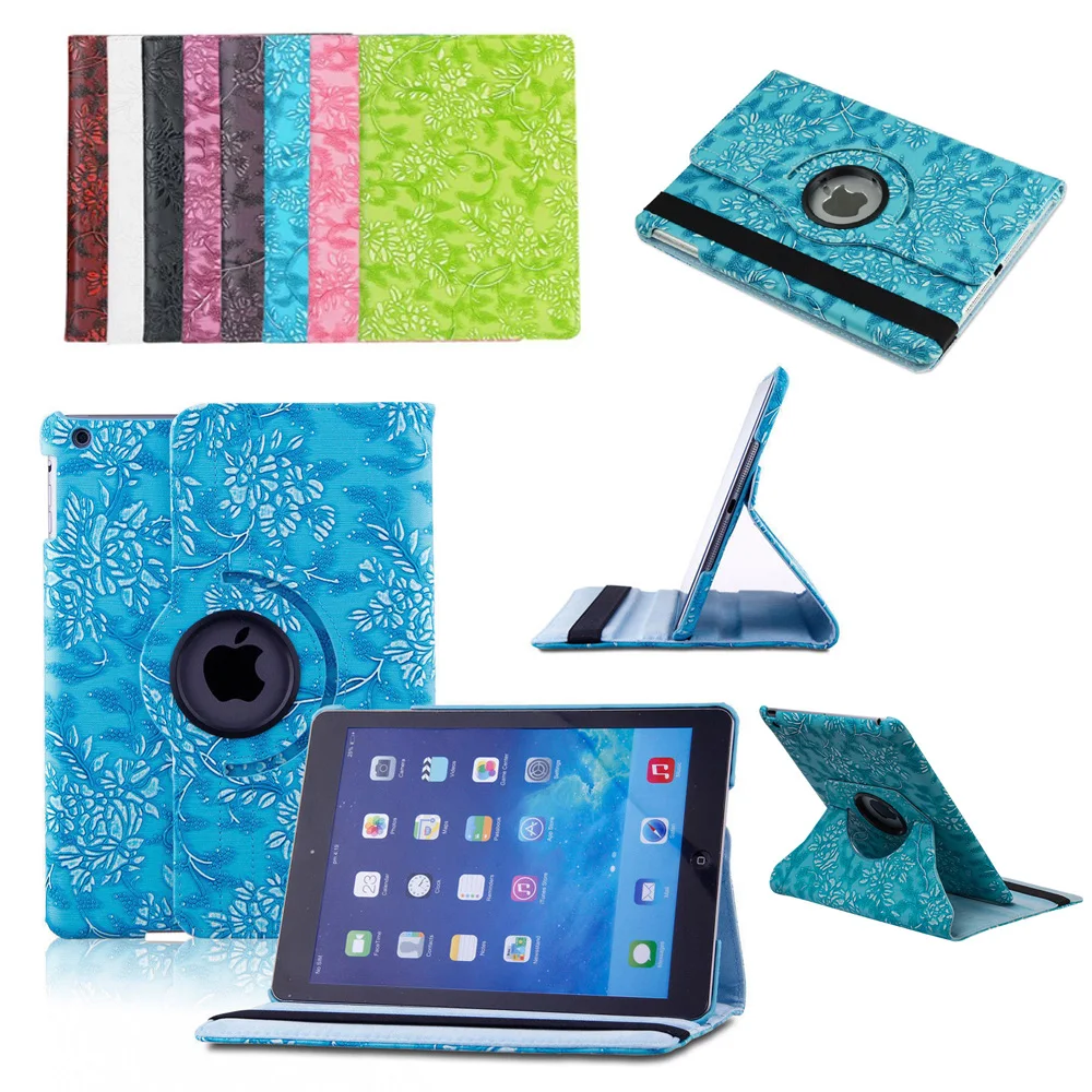 Чехол-подставка из искусственной кожи с вращением на 360 градусов для Apple iPad 9 7 2018