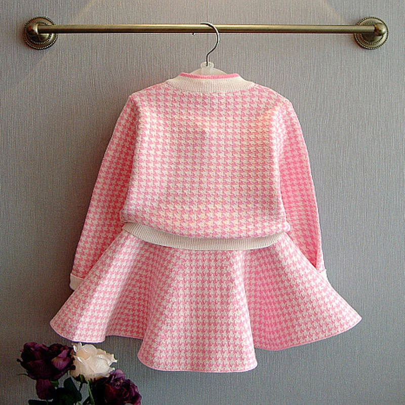 Трикотажный комплект для девочек Осень зима 2018 костюм из двух предметов свитер