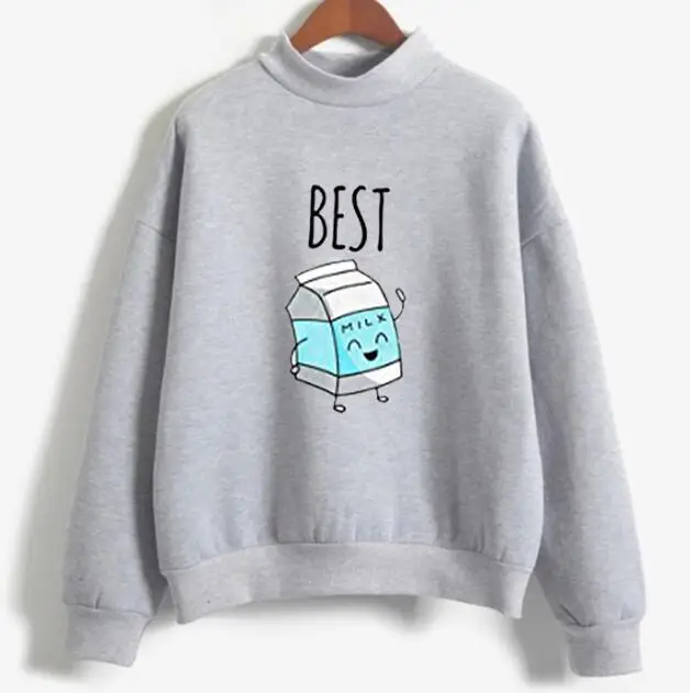 1 Ladies Fleece Pullover Sister Hoddy Hoodies Best Friend Tops Long Sleeve Sweatshirt for Women - Цвет: 1