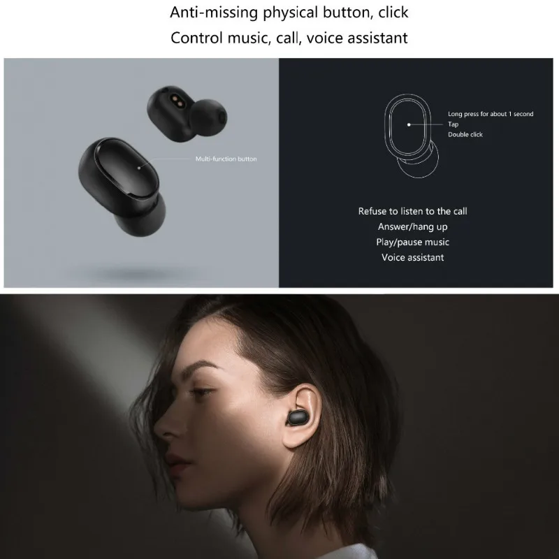 Оригинальные беспроводные наушники Xiaomi Redmi AirDots True Wireless luetooth 5 0 DSP с активным